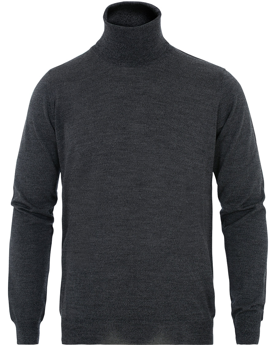 Homme | Pulls Et Tricots | Oscar Jacobson | Cole Extra Fine Merino Rollneck Dark Grey