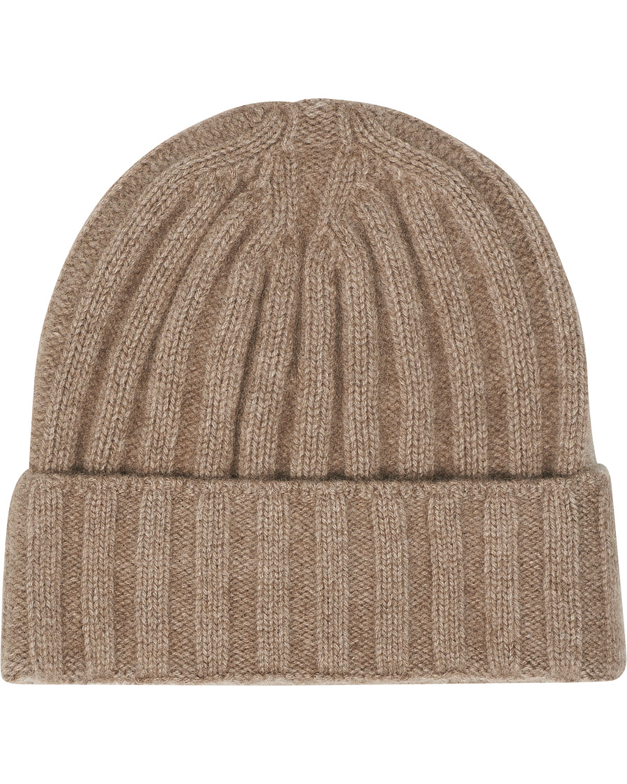Homme | Oscar Jacobson Cashmere Ribbed Beanie Beige | Oscar Jacobson | Cashmere Ribbed Beanie Beige