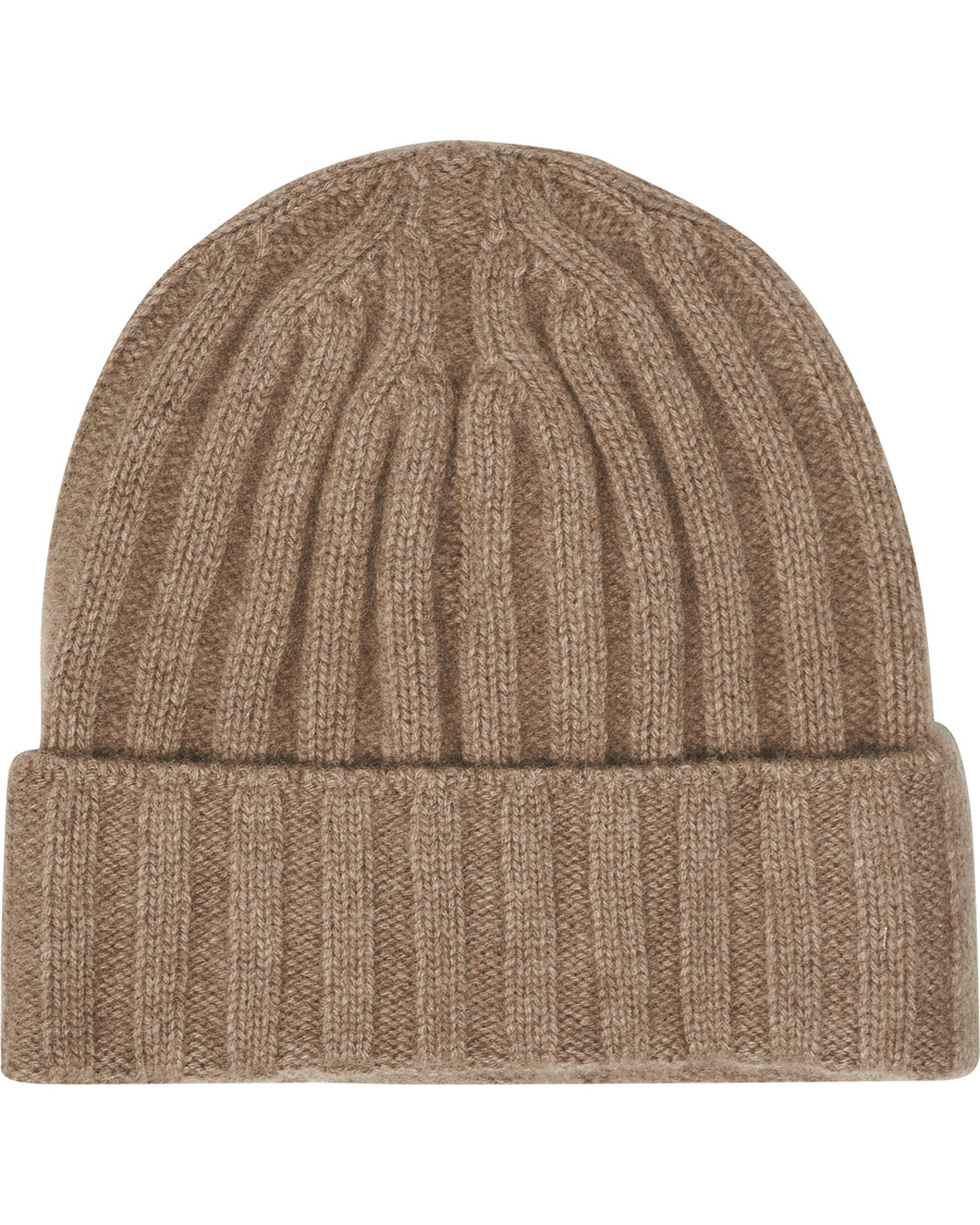 Homme | Oscar Jacobson Cashmere Ribbed Beanie Beige | Oscar Jacobson | Cashmere Ribbed Beanie Beige