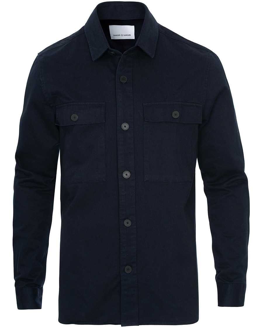 Homme | Chemises | Samsøe Samsøe | Samsøe & Samsøe Waltones Cotton Overshirt Night Sky