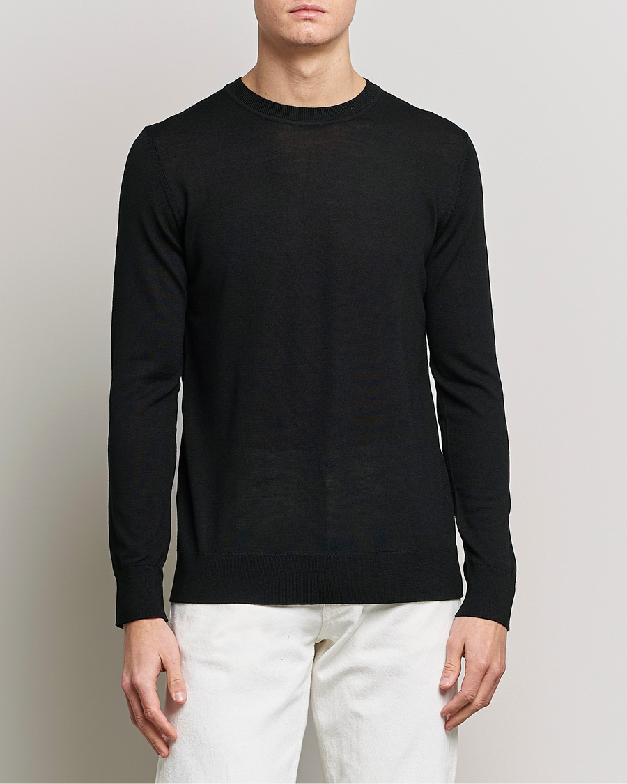 Homme | Pulls Et Tricots | Samsøe Samsøe | Flemming Superfine Merino Wool Crew Neck Black