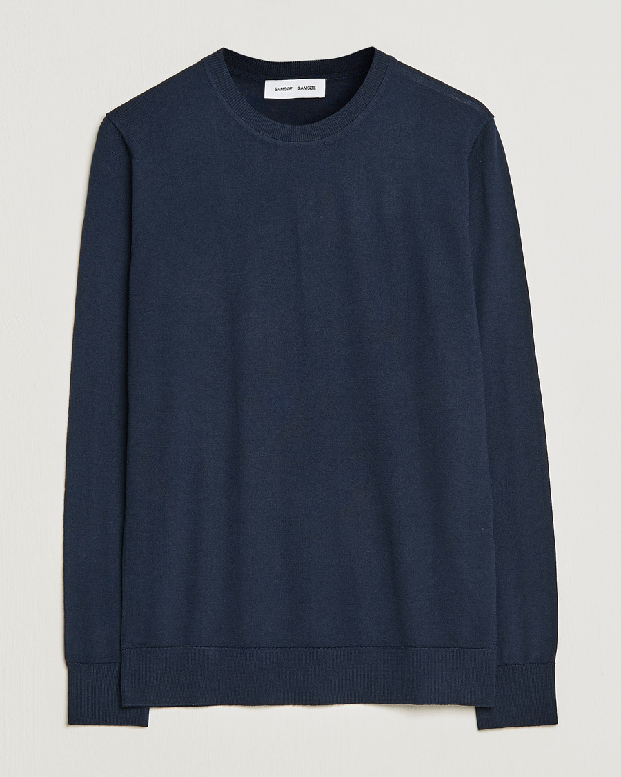 Homme | Pulls Et Tricots | Samsøe Samsøe | Flemming Superfine Merino Wool Crew Neck Night Sky