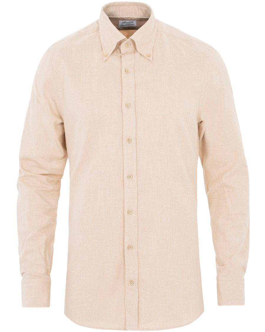 Homme | Chemises | Stenströms | Slimline Flannel Shirt Beige