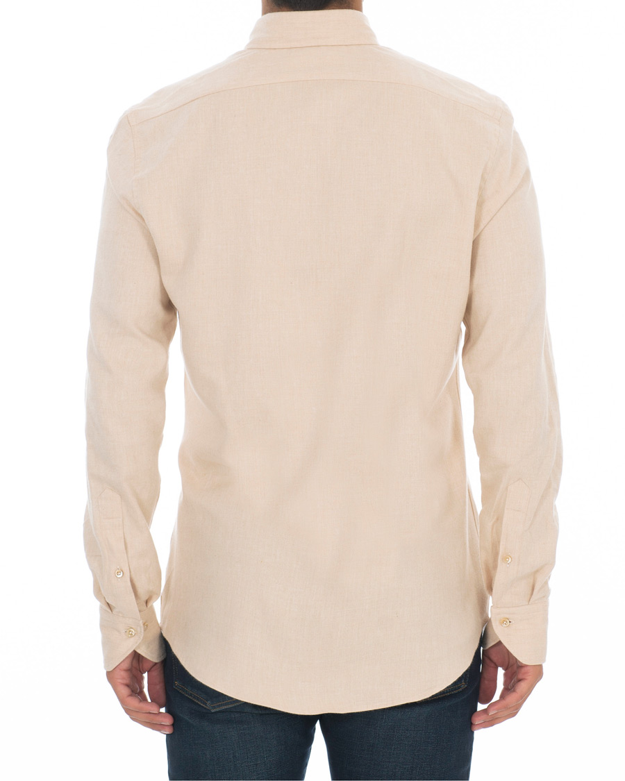Homme | Chemises | Stenströms | Slimline Flannel Shirt Beige