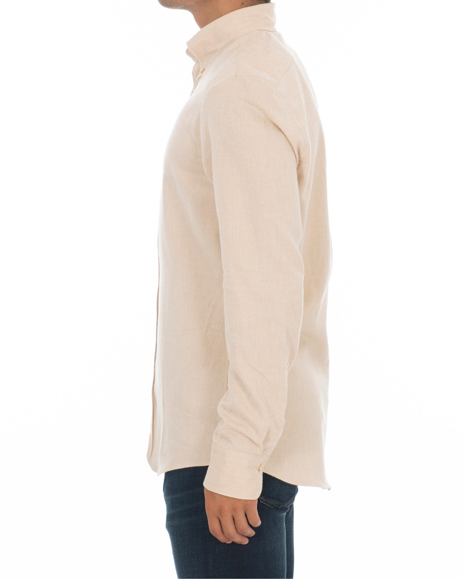 Homme | Chemises | Stenströms | Slimline Flannel Shirt Beige