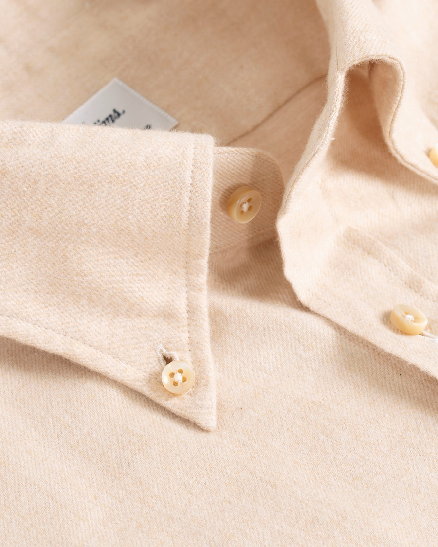 Homme | Chemises | Stenströms | Slimline Flannel Shirt Beige