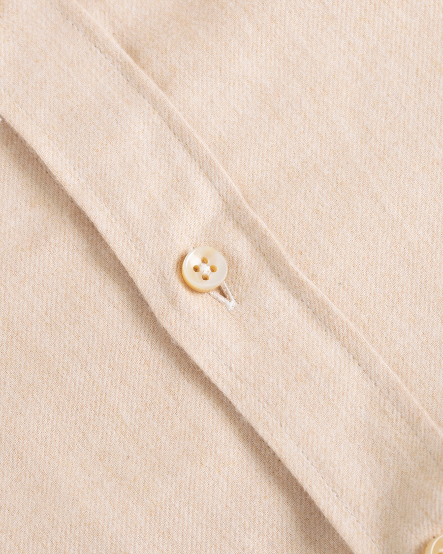 Homme | Chemises | Stenströms | Slimline Flannel Shirt Beige