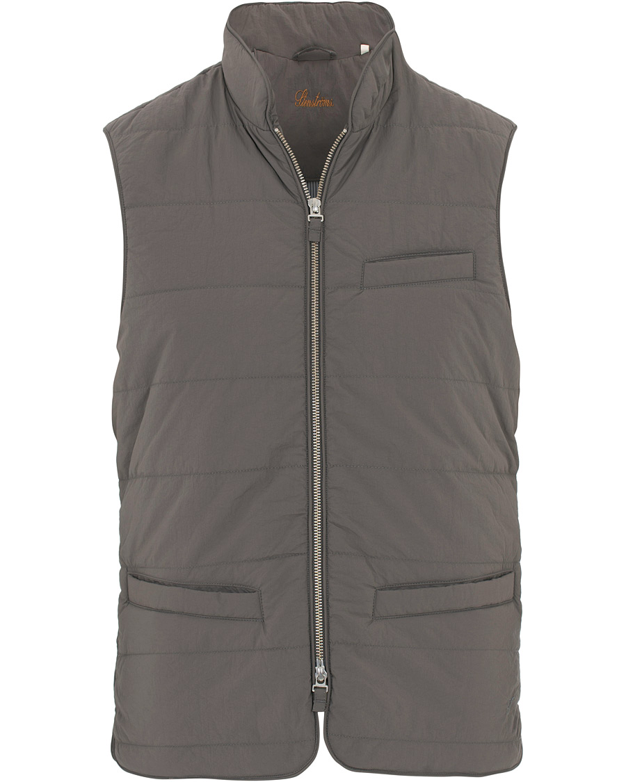 Homme | Manteaux Et Vestes | Stenströms | Soft Quilted Nylon Vest Grey