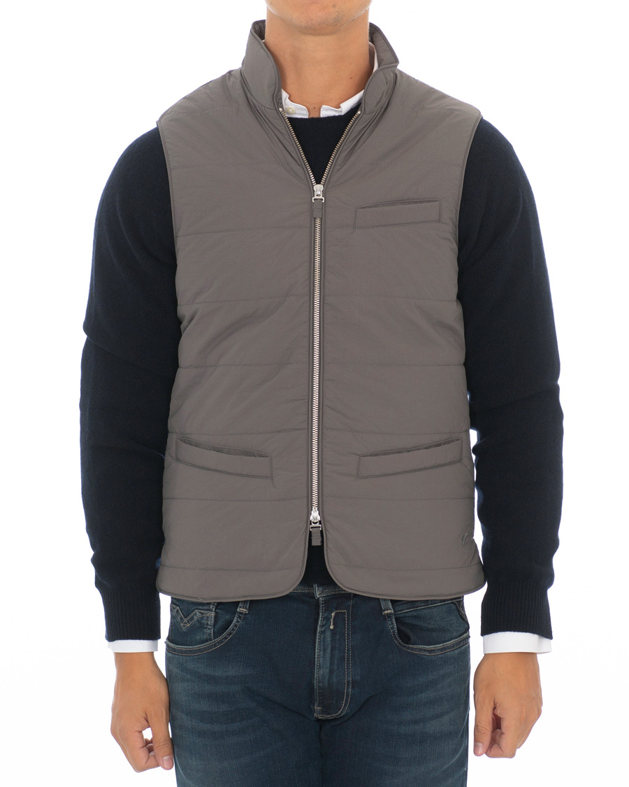 Homme | Manteaux Et Vestes | Stenströms | Soft Quilted Nylon Vest Grey
