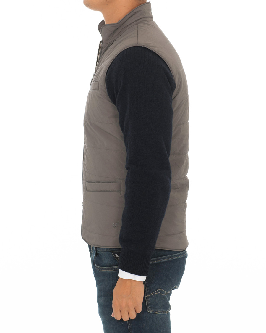 Homme | Manteaux Et Vestes | Stenströms | Soft Quilted Nylon Vest Grey