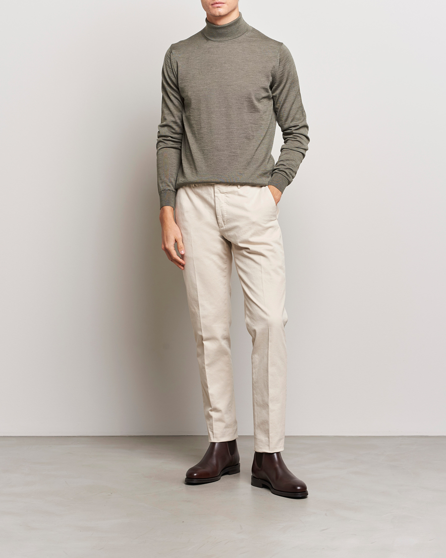 Homme | Pulls Et Tricots | Stenströms | Fine Merino Rollneck Olive