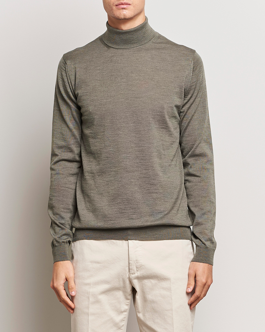 Homme | Pulls Et Tricots | Stenströms | Fine Merino Rollneck Olive