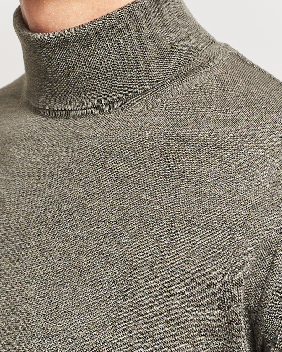 Homme | Pulls Et Tricots | Stenströms | Fine Merino Rollneck Olive