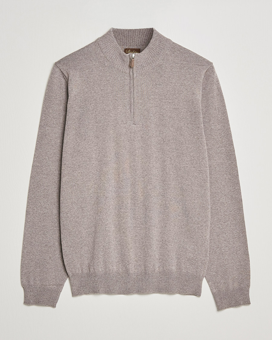 Homme | Pulls Et Tricots | Stenströms | Merino Half Zip Mud Brown
