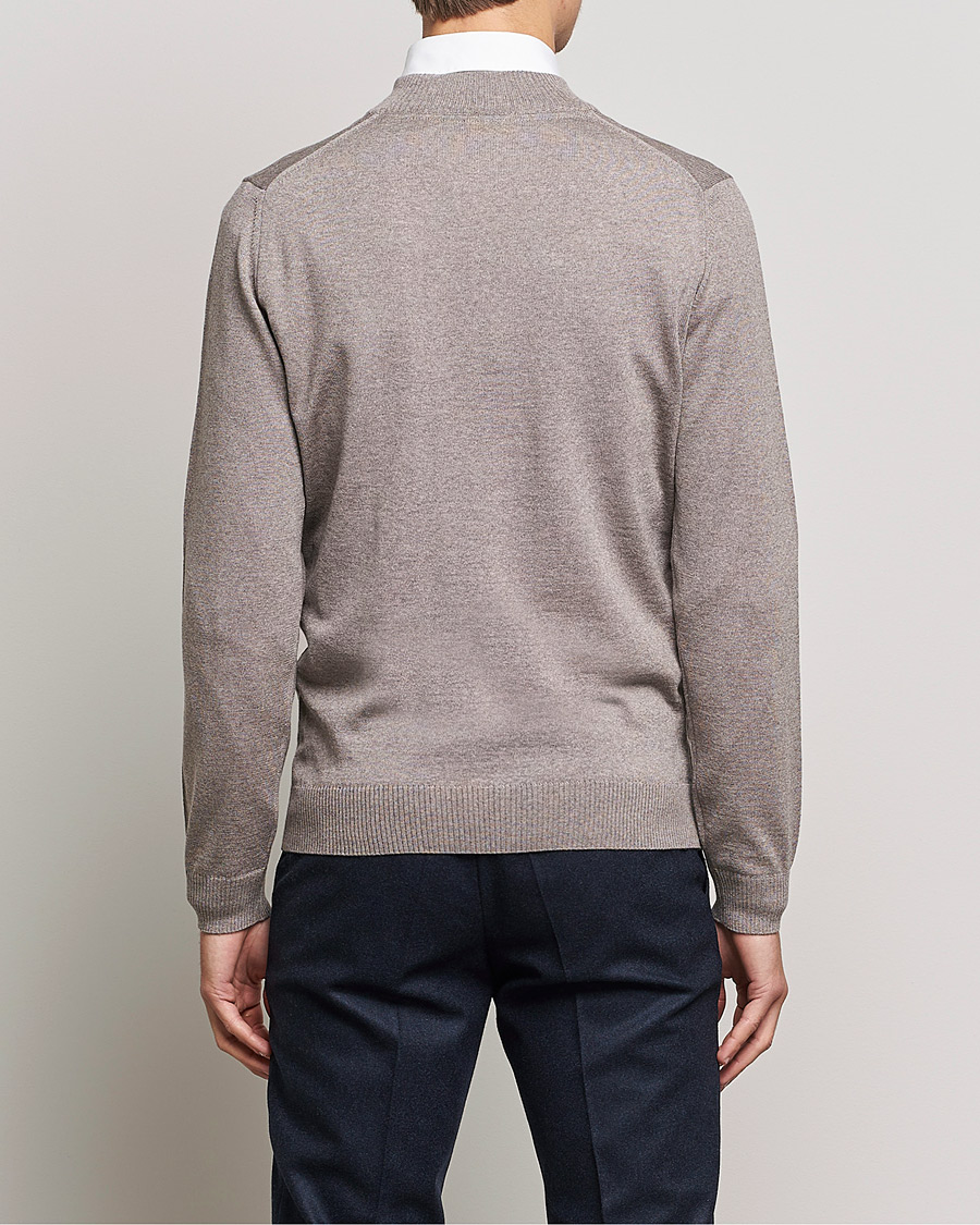 Homme | Pulls Et Tricots | Stenströms | Merino Half Zip Mud Brown