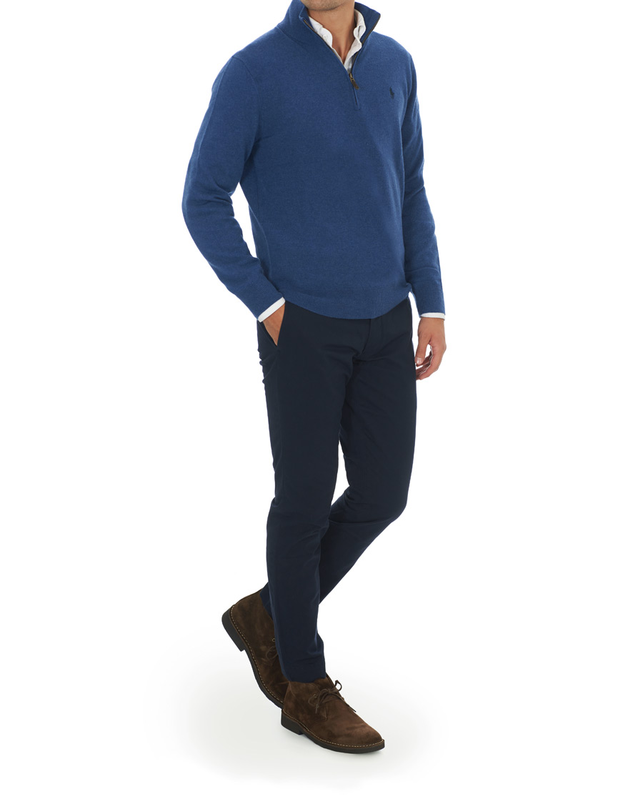 Homme | Pulls Et Tricots | Polo Ralph Lauren | Merino Half Zip Shale Blue