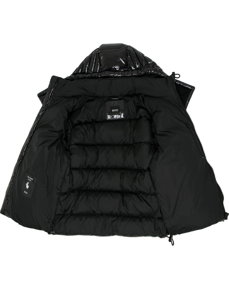Homme | Manteaux Et Vestes | BOSS BLACK | BOSS Domar High Shine Hooded Jacket Black