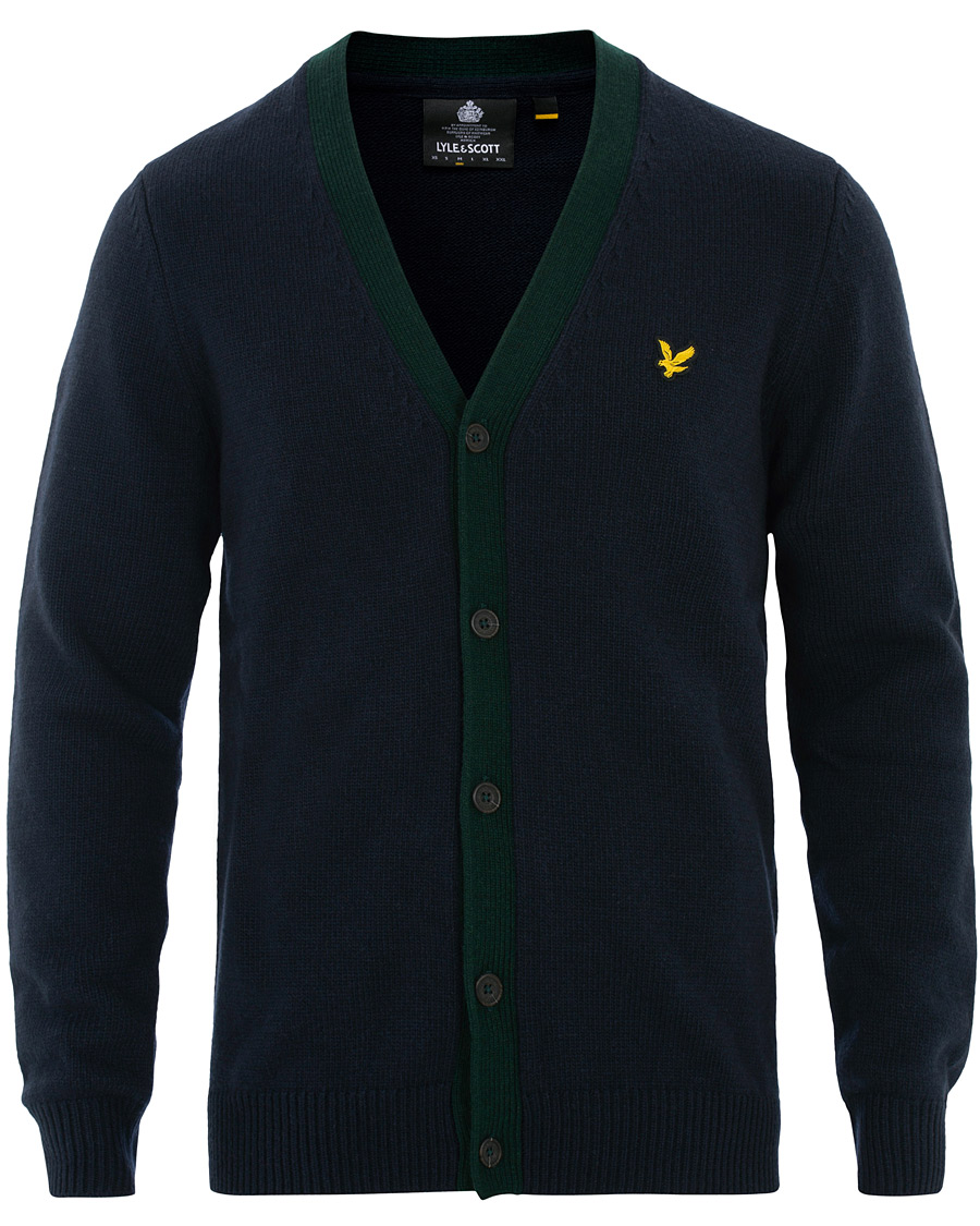 Homme | Pulls Et Tricots | Lyle & Scott | Contrast Placket Cardigan Dark Navy