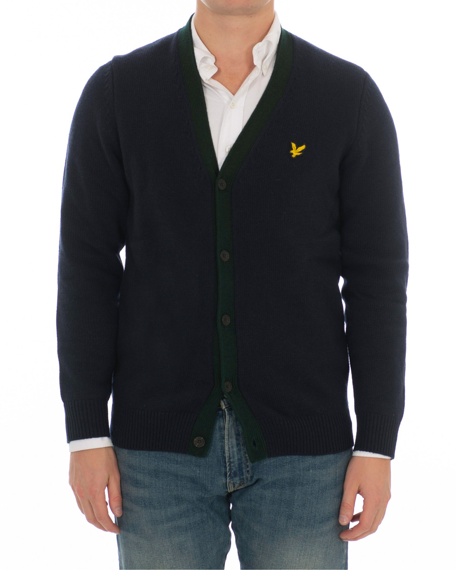 Homme | Pulls Et Tricots | Lyle & Scott | Contrast Placket Cardigan Dark Navy
