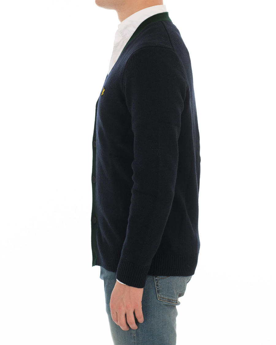 Homme | Pulls Et Tricots | Lyle & Scott | Contrast Placket Cardigan Dark Navy