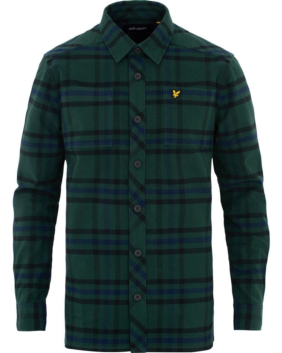 Homme | Chemises | Lyle & Scott | Tartan Overshirt Jade Green
