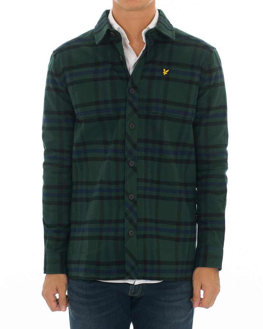 Homme | Chemises | Lyle & Scott | Tartan Overshirt Jade Green