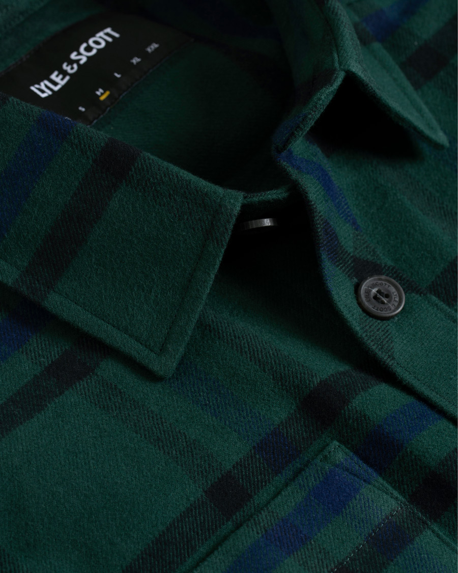 Homme | Chemises | Lyle & Scott | Tartan Overshirt Jade Green