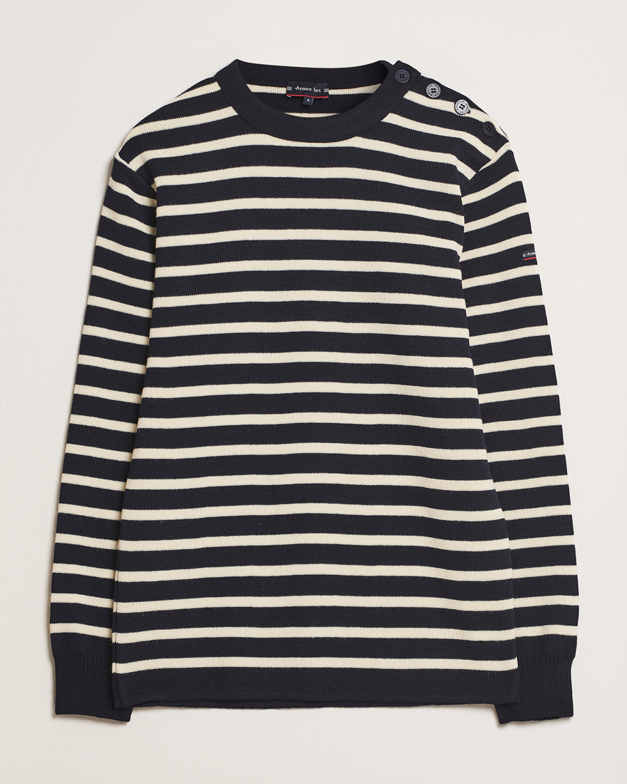 Homme | Pulls Et Tricots | Armor-lux | Fouesnant Classic Sweater Rich Navy/Nature