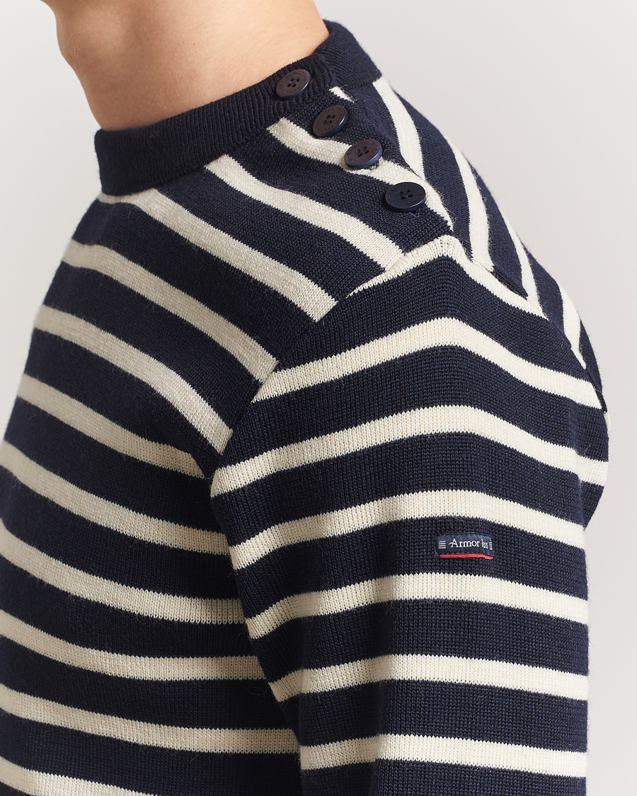 Homme | Pulls Et Tricots | Armor-lux | Fouesnant Classic Sweater Rich Navy/Nature