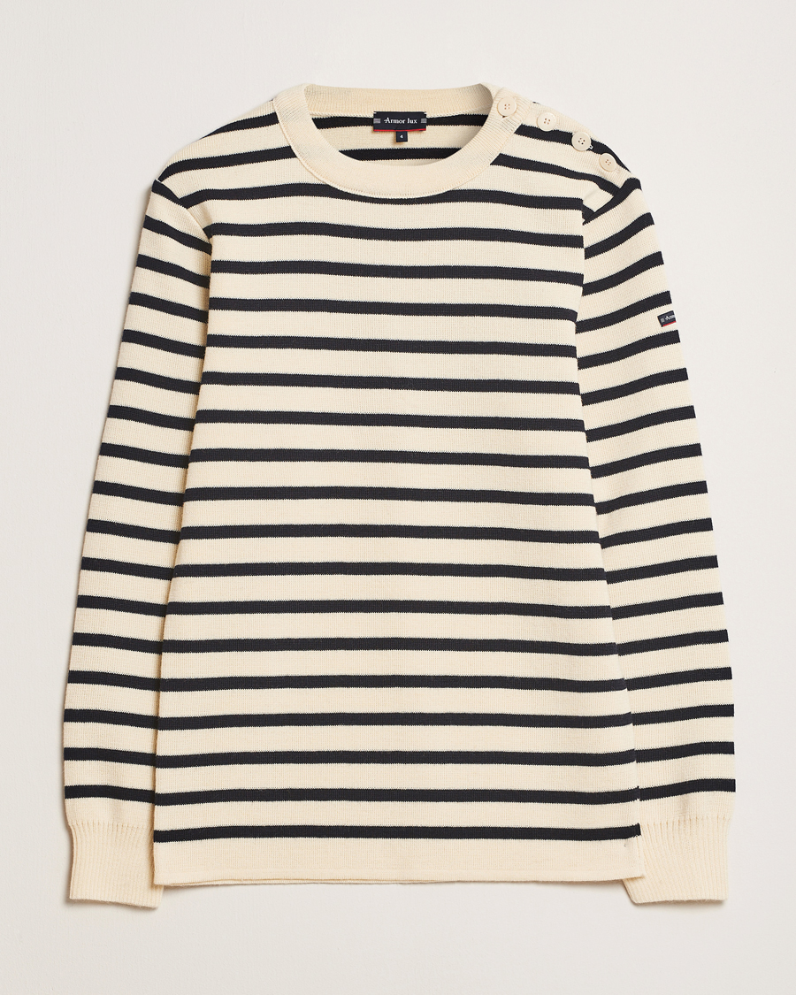Homme | Pulls Et Tricots | Armor-lux | Fouesnant Classic Sweater Nature/Rich Navy