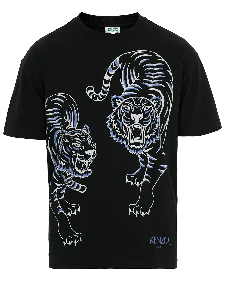Homme | T-shirts | KENZO | Double Tiger T-shirt Black