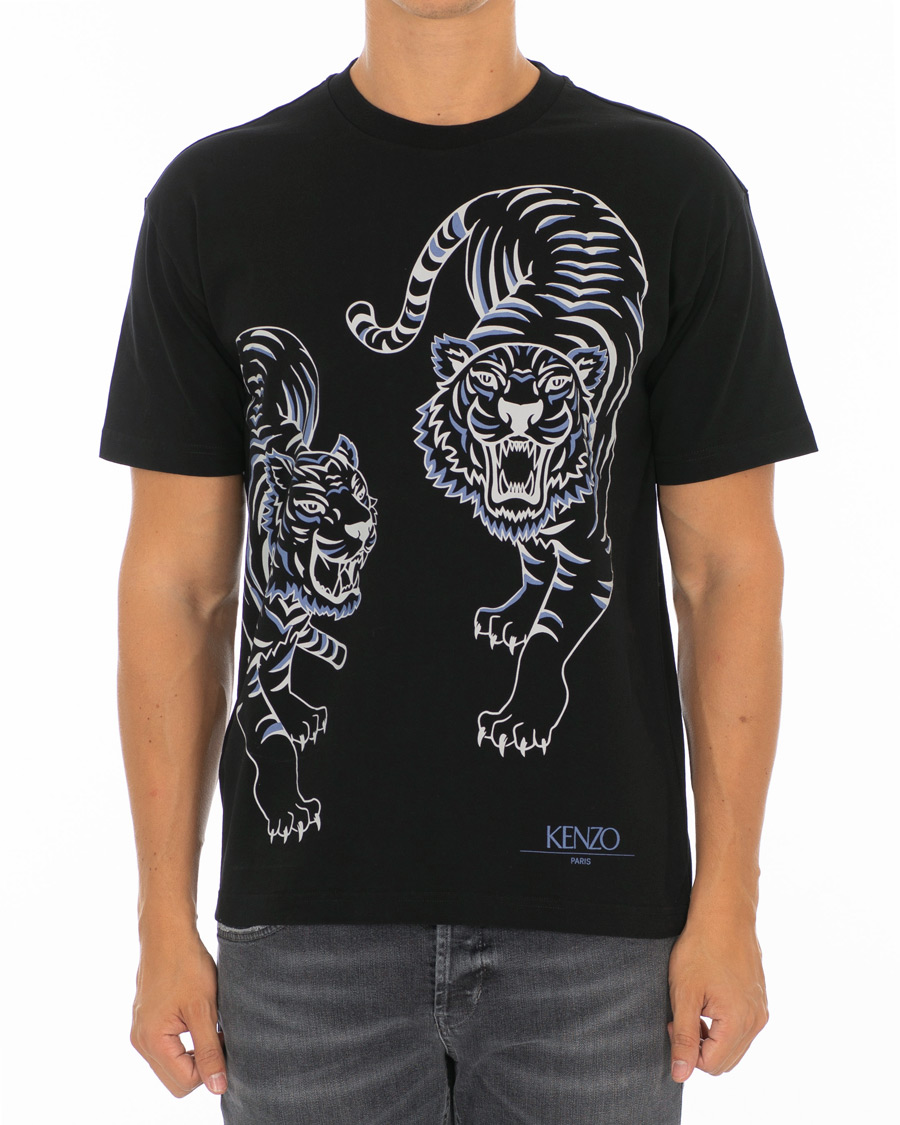 Homme | T-shirts | KENZO | Double Tiger T-shirt Black