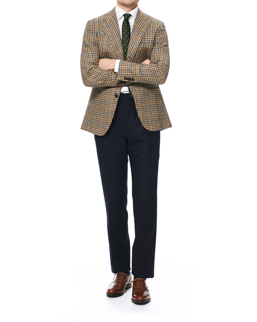 Homme | Blazers | Berg&Berg | Dan II Gun Club Check Wool Blazer Brown/Olive