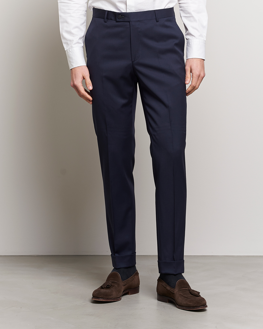 Homme |  | Morris Heritage | Morris Prestige Wool Suit Trousers Navy