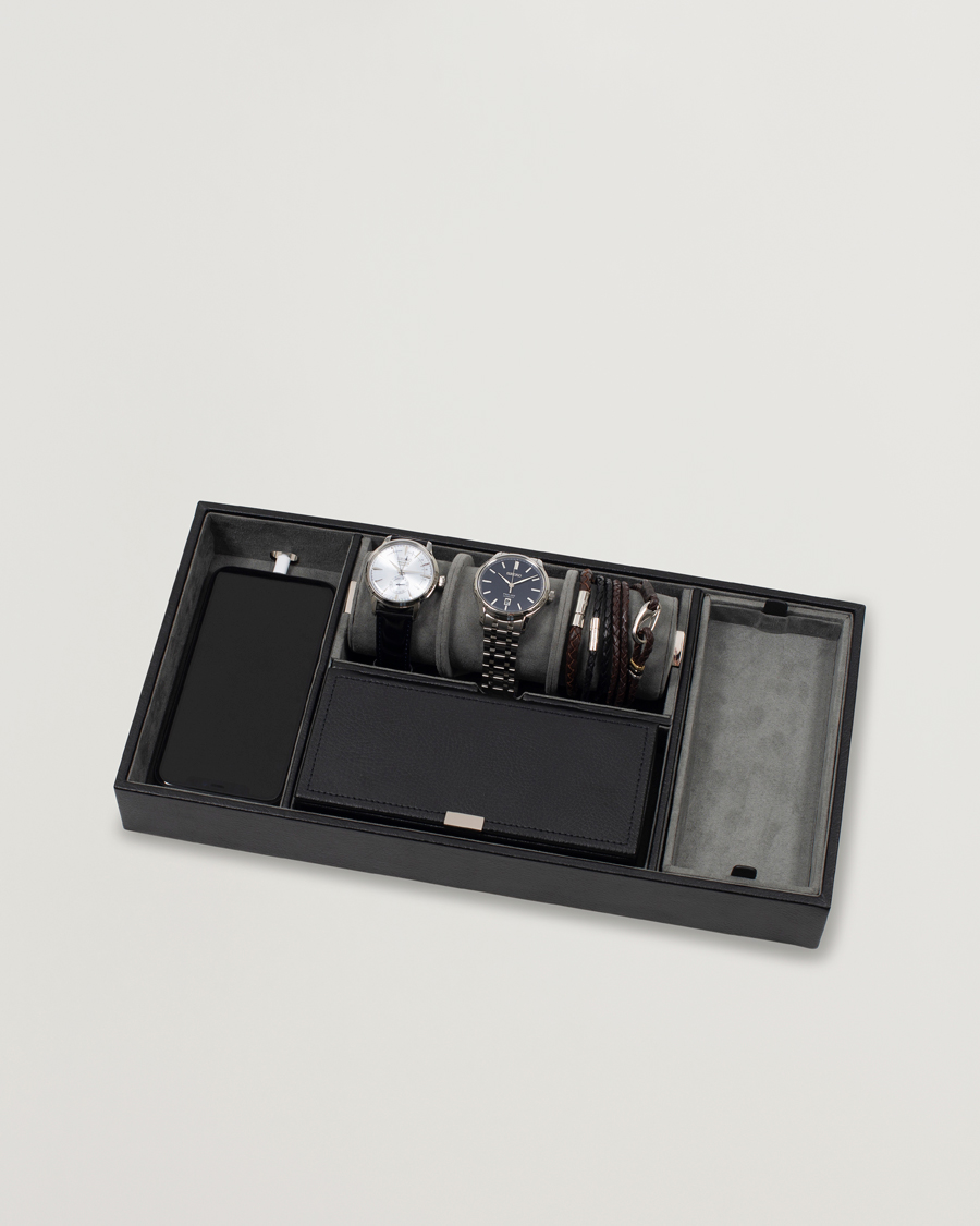 Homme |  | WOLF | Howard Valet Tray with Cuff Black/Grey Pebble