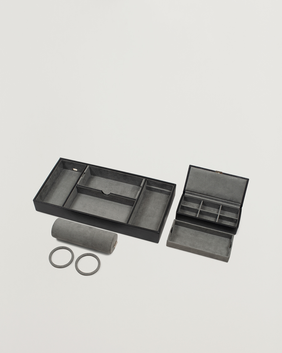 Homme | Boîtes montres et bijoux | WOLF | Howard Valet Tray with Cuff Black/Grey Pebble