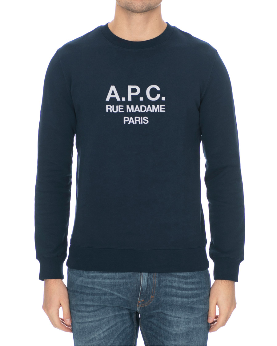 Homme | Pulls Et Tricots | A.P.C. | Rufus Soft Cotton Sweatshirt Marine