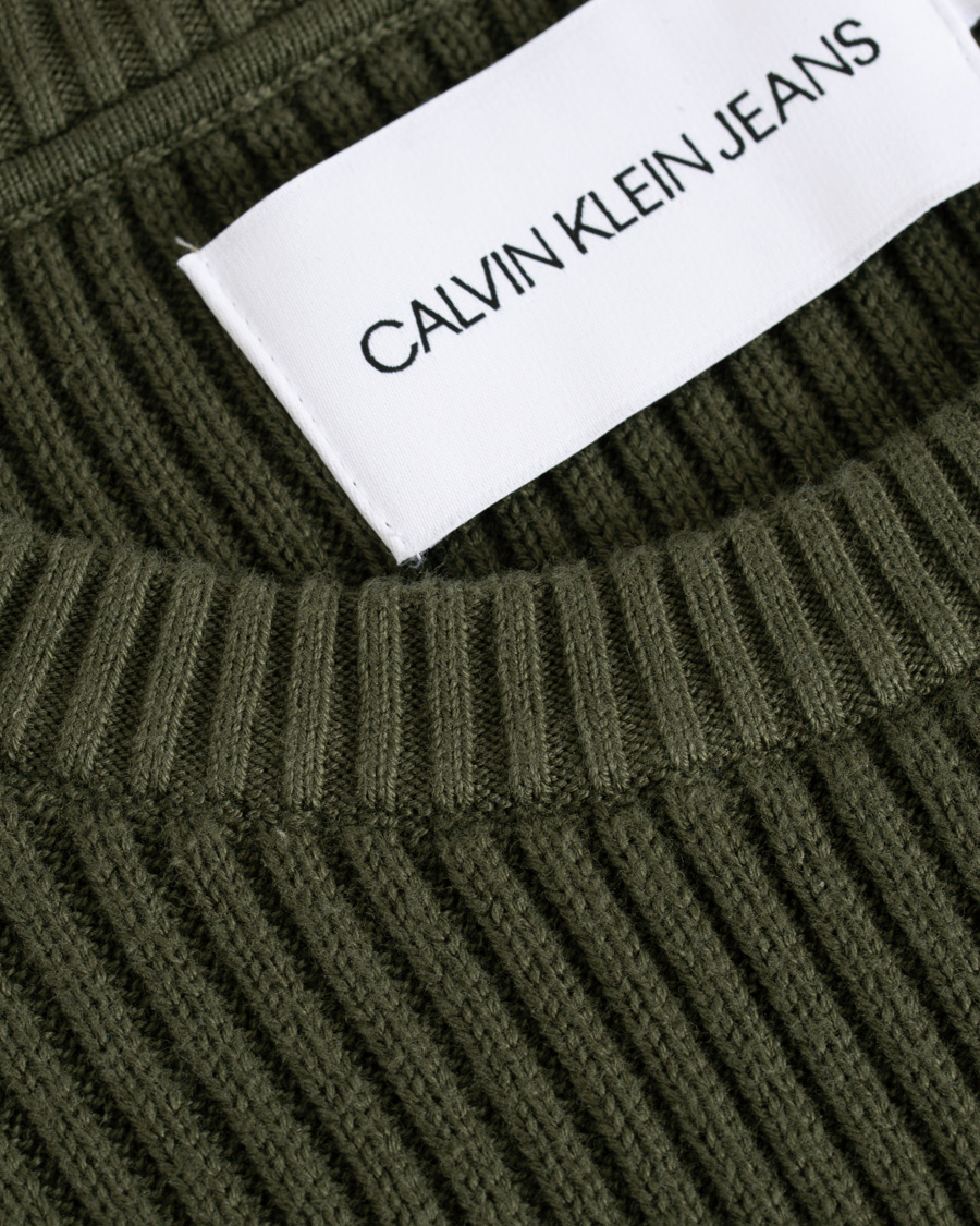 Homme | Pulls Et Tricots | Calvin Klein Jeans | Knitted Monogram Sleeve Badge Crew Neck Deep Depths