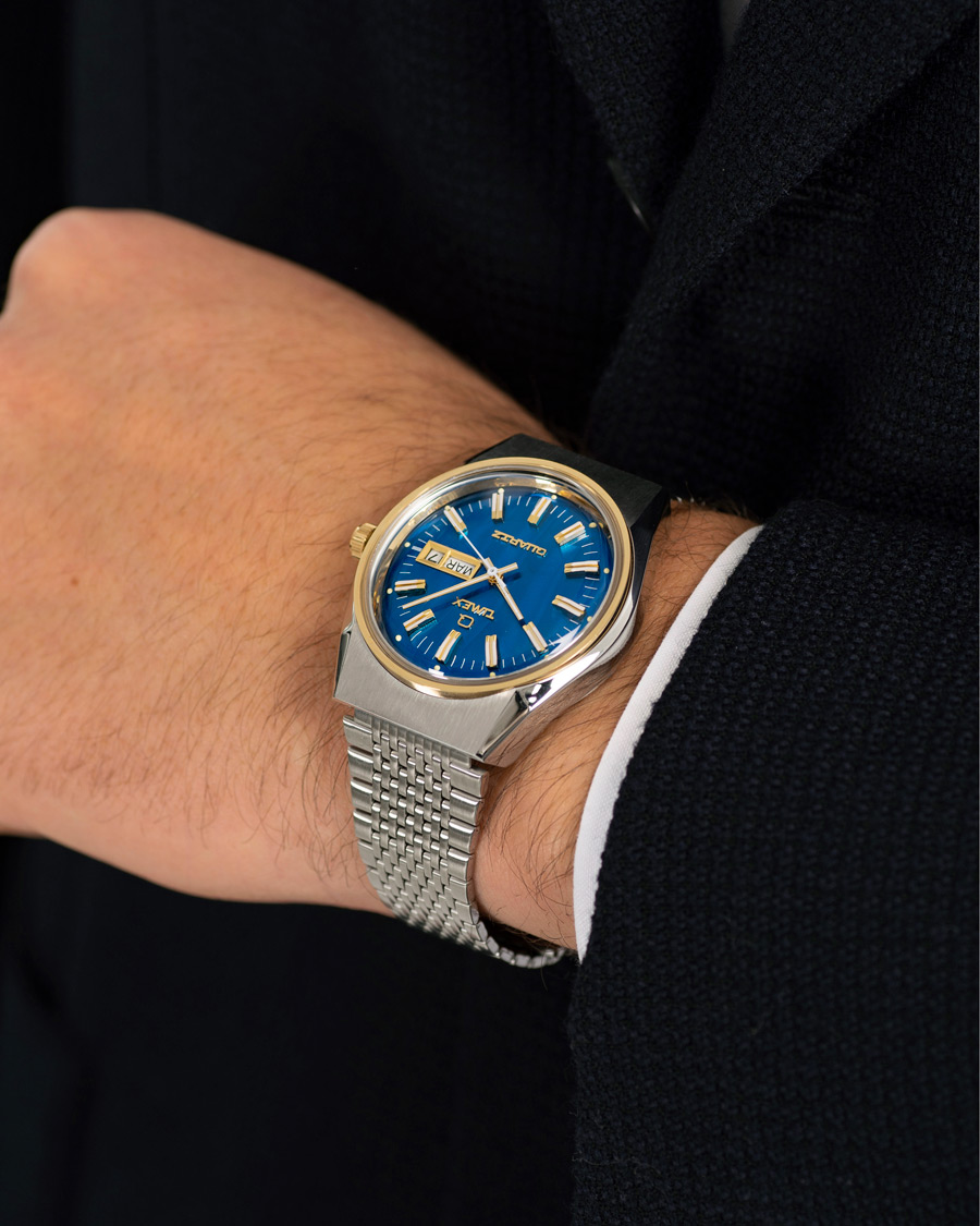 Homme | Timex Q Reissue 1978 Falcon Eye 38mm Steel/Blue Dial | Timex | Q Reissue 1978 Falcon Eye 38mm Steel/Blue Dial