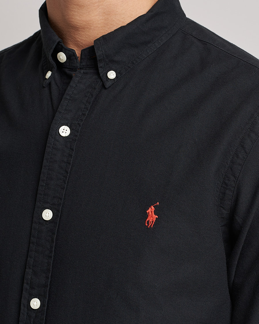 Homme | Chemises | Polo Ralph Lauren | Slim Fit Garment Dyed Oxford Shirt Polo Black