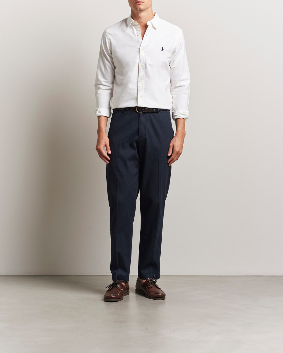Homme | Chemises | Polo Ralph Lauren | Slim Fit Garment Dyed Oxford Shirt White