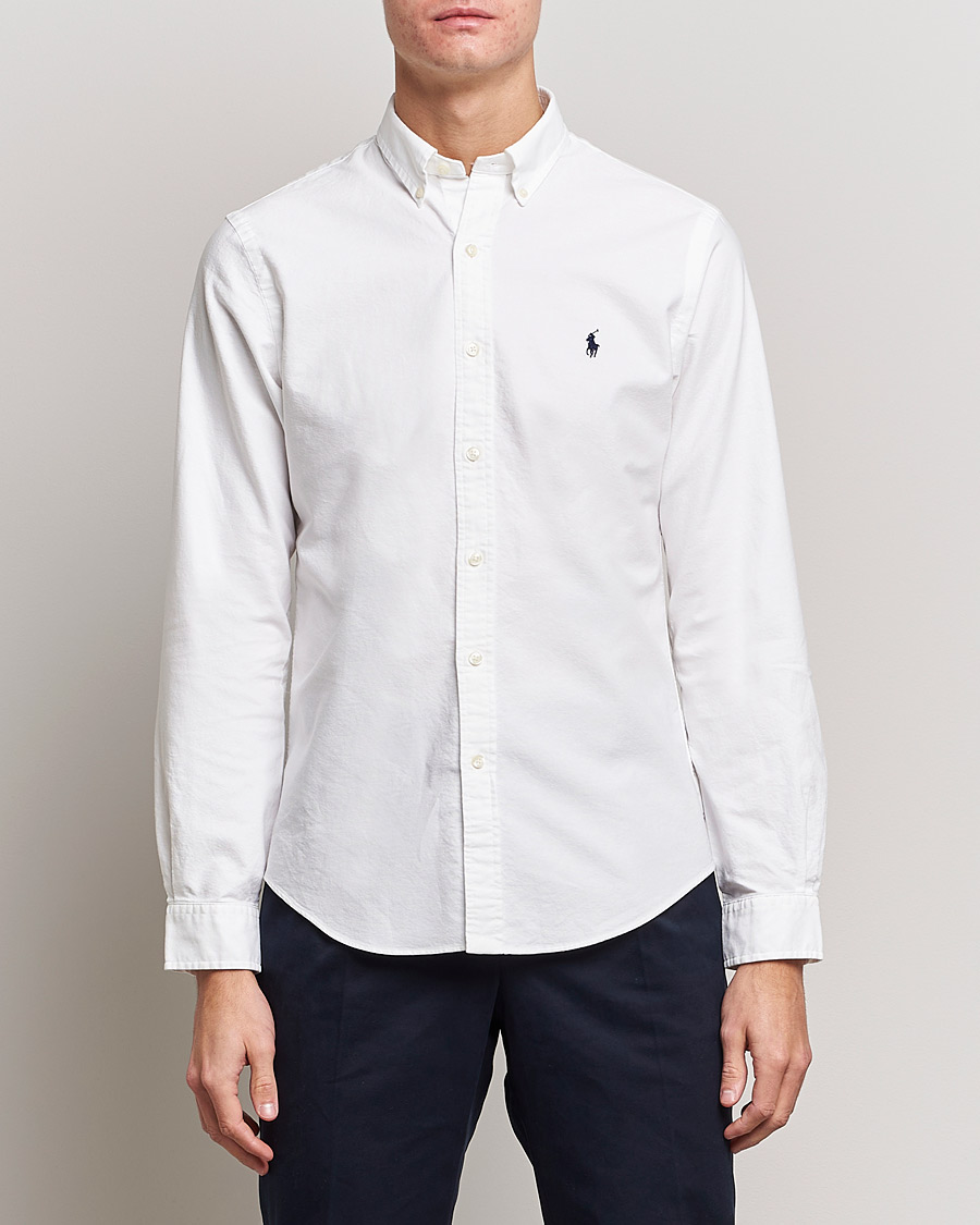 Men |  | Polo Ralph Lauren | Slim Fit Garment Dyed Oxford Shirt White