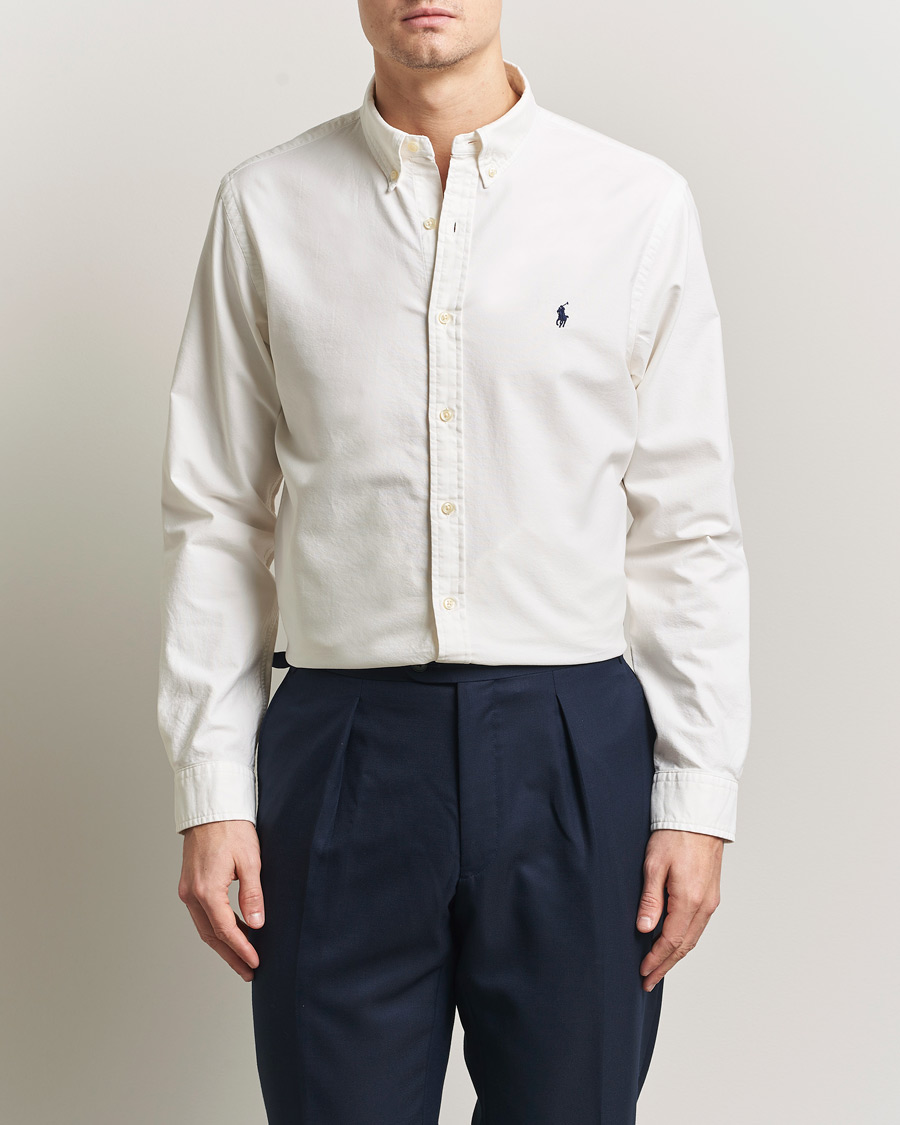 Homme | Chemises | Polo Ralph Lauren | Slim Fit Garment Dyed Oxford Shirt White
