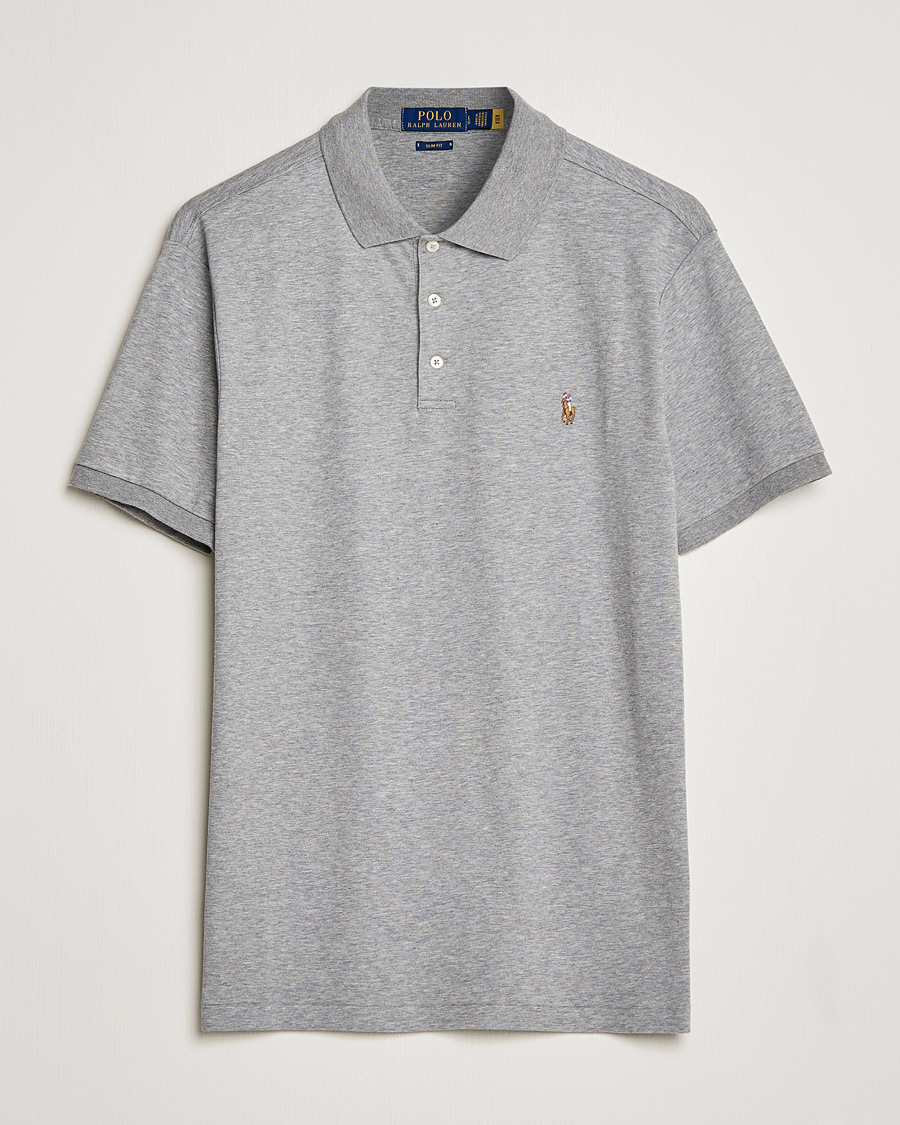 Homme | Polos | Polo Ralph Lauren | Slim Fit Pima Cotton Polo Steel Heather