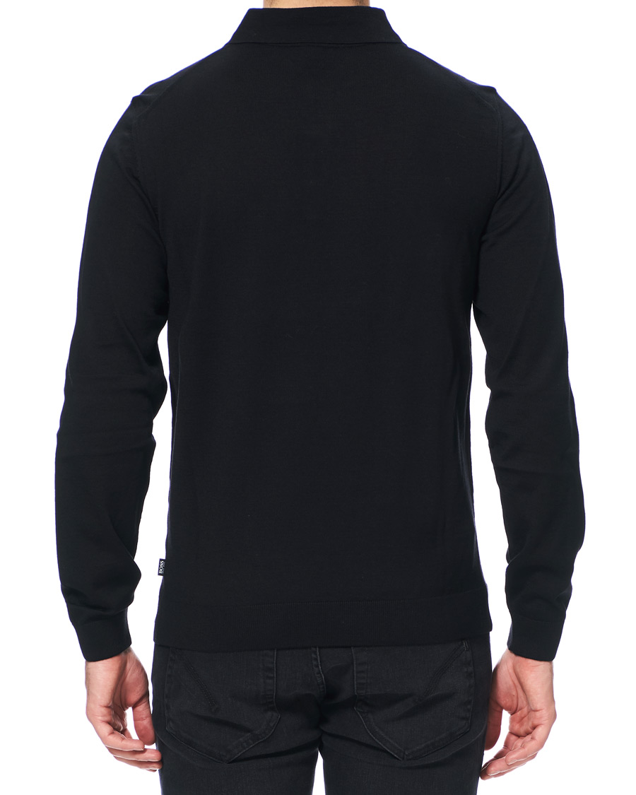 Homme | Pulls Et Tricots | BOSS BLACK | BOSS Grayson Extra Fine Merino Knitted Poloshirt Black