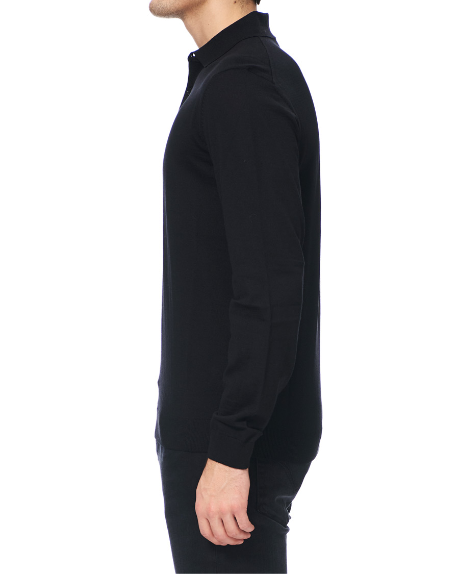 Homme | Pulls Et Tricots | BOSS BLACK | BOSS Grayson Extra Fine Merino Knitted Poloshirt Black