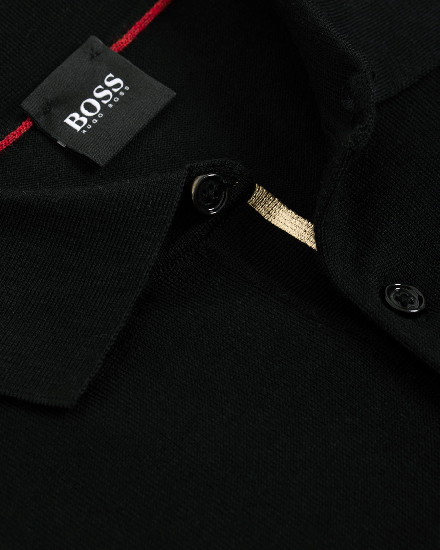 Homme | Pulls Et Tricots | BOSS BLACK | BOSS Grayson Extra Fine Merino Knitted Poloshirt Black