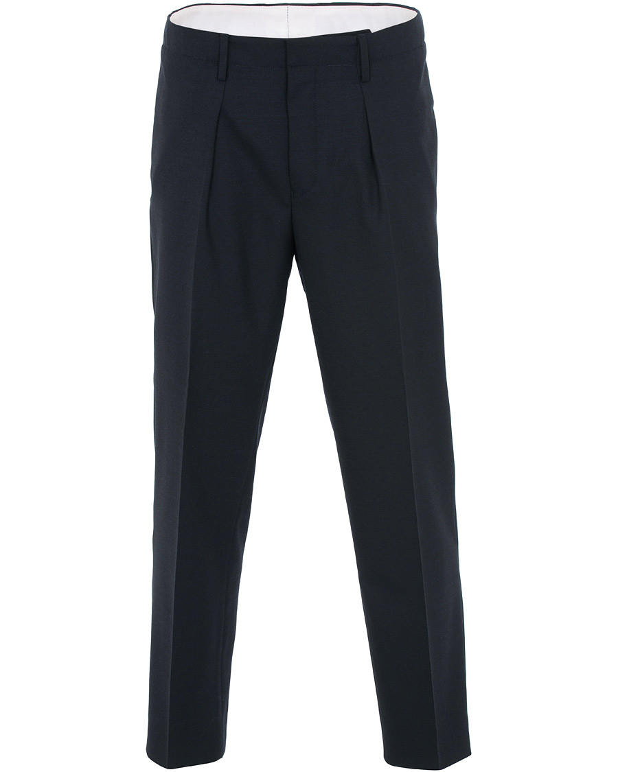 Homme | Pantalons | Tiger of Sweden | Tarine Cropt Pleated Trousers Navy