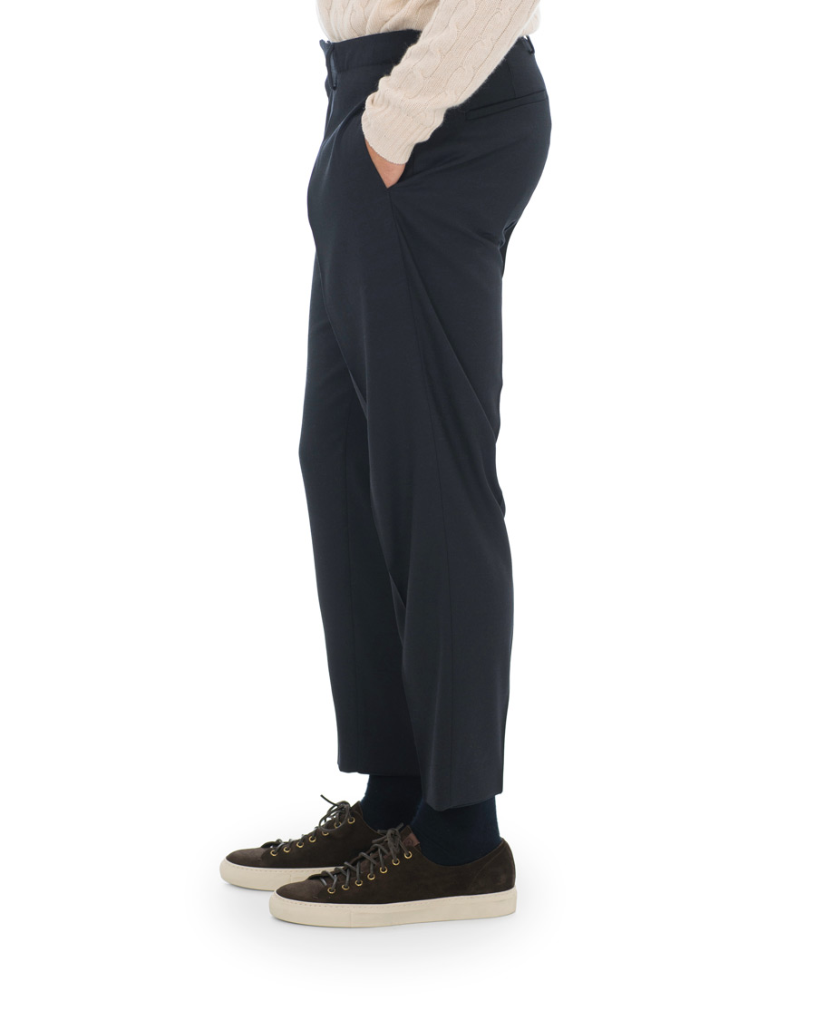 Homme | Pantalons | Tiger of Sweden | Tarine Cropt Pleated Trousers Navy