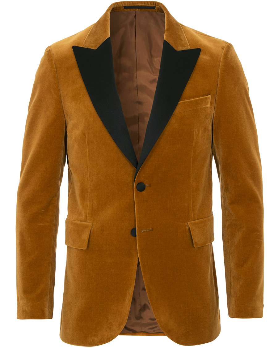 Homme | Blazers | Tiger of Sweden | 1903 Velvet Tuxedo Blazer Mustard